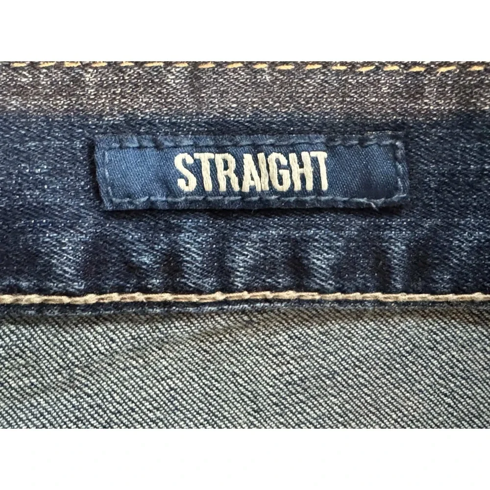 Seven7 Straight Jeans 36x34 Dark Wash Heavy Stitch‎ Western Denim